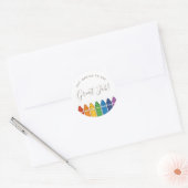 Teacher Appreciation Rainbow Crayon Ronde Sticker (Envelop)