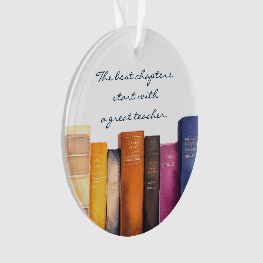 Teacher Appreciation Reading Books Monogrammed Ornament (voorkant)