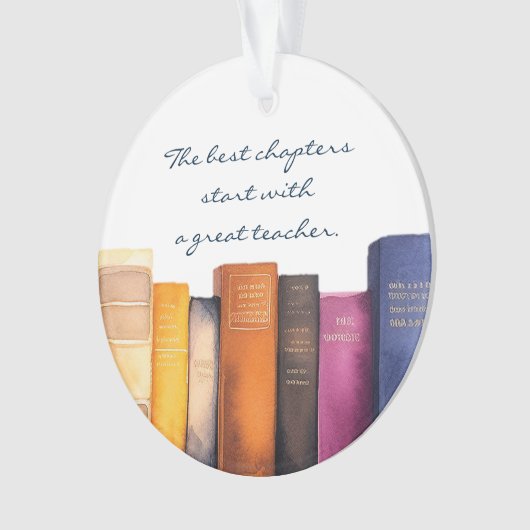 Teacher Appreciation Reading Books Monogrammed Ornament (voorkant)