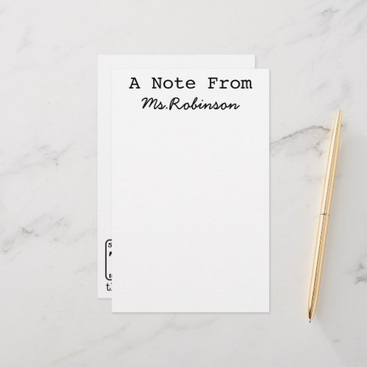Teacher Appreciation Science Theme Briefpapier (Voorkant / Achterkant in situ)