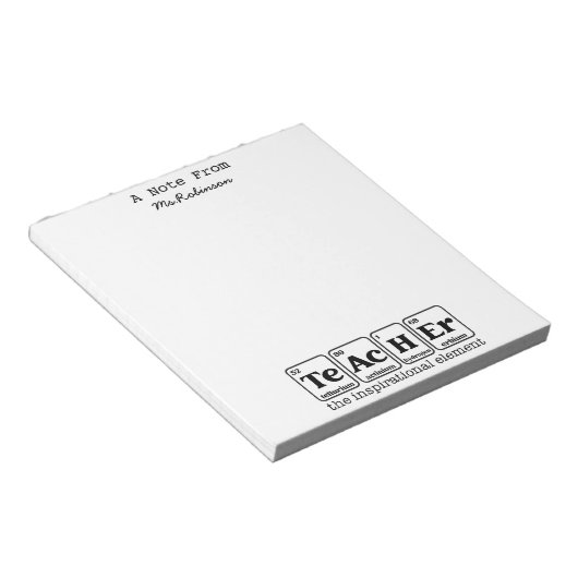 Teacher Appreciation Science Theme Briefpapier Notitieblok (Schuin)
