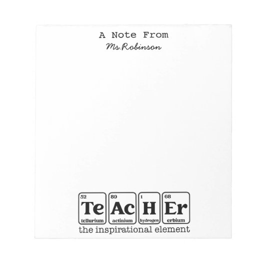 Teacher Appreciation Science Theme Briefpapier Notitieblok (Voorkant)
