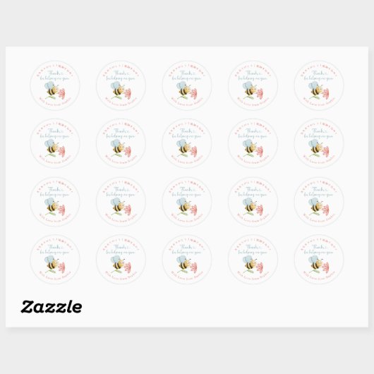 Teacher Appreciation Thank You Bee Cute Ronde Sticker (Vel)