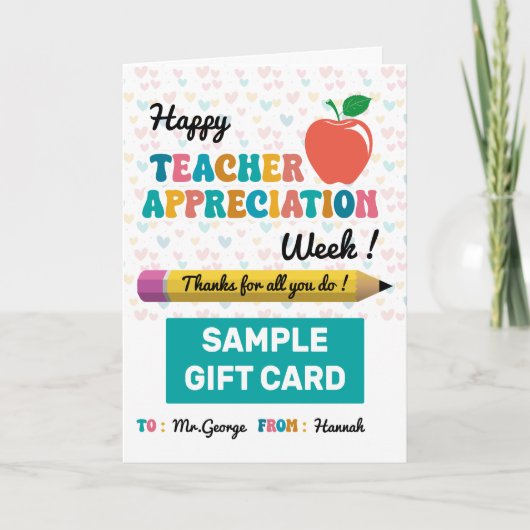 Teacher Appreciation Week Gift Kaart Houder (Voorkant)