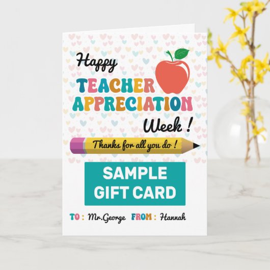 Teacher Appreciation Week Gift Kaart Houder (Gele Bloem)