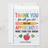 Teacher Appreciation Week  – Heartfelt Gratitude Bedankkaart (Voorkant)