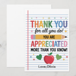 Teacher Appreciation Week  – Heartfelt Gratitude Bedankkaart