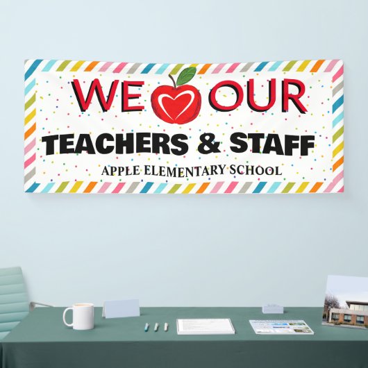 Teacher Appreciation Week Kleurrijke rode appel Spandoek (Beurs)