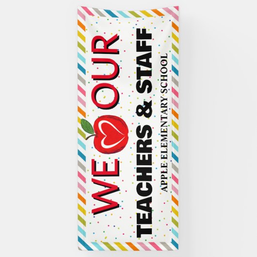 Teacher Appreciation Week Kleurrijke rode appel Spandoek (Verticaal)