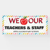 Teacher Appreciation Week Kleurrijke rode appel Spandoek (Horizontaal)