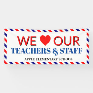 Teacher Appreciation Week Navy & rode appel Spandoek