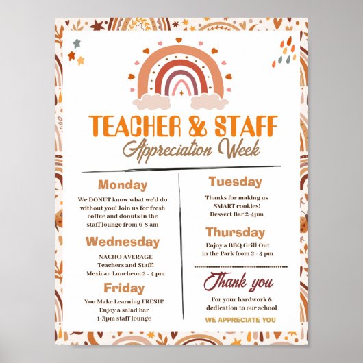 Teacher Appreciation Week Route bewerkbaar Poster (Voorkant)