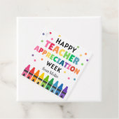 Teacher Appreciation Week veelkleurige kleurpotlod Bedankjes Labels (In situ)