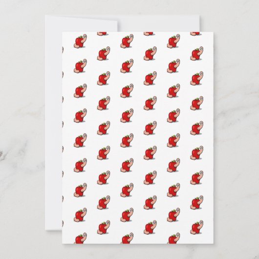 Teacher Appreciation Worm in Apple Naam toevoegen Bedankkaart (Achterkant)