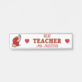 Teacher Appreciation Worm in Apple Naam toevoegen Deurbordje (Voorkant)