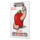Teacher Appreciation Worm in Apple Naam toevoegen Klembord (Links)