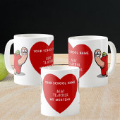 Teacher Appreciation Worm in Apple Naam toevoegen Koffiemok