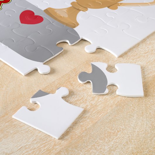 Teacher Appreciation Worm in Apple Naam toevoegen Legpuzzel (Zijkant)