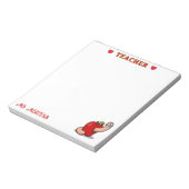 Teacher Appreciation Worm in Apple Naam toevoegen Notitieblok (Linkerzijde)