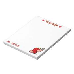 Teacher Appreciation Worm in Apple Naam toevoegen Notitieblok