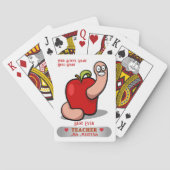 Teacher Appreciation Worm in Apple Naam toevoegen Pokerkaarten (Achterkant)