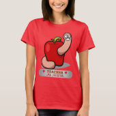Teacher Appreciation Worm in Apple Naam Vrouwen T-shirt (Voorkant)
