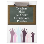 Teacher Apprevention Quote Studentchalkboard Klembord (Voorkant)