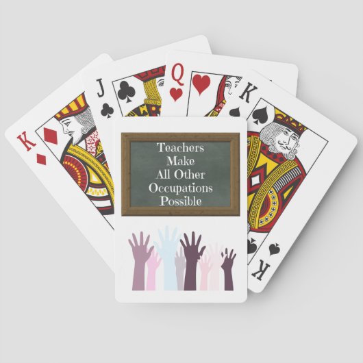 Teacher Apprevention Quote Studentchalkboard Pokerkaarten (Achterkant)