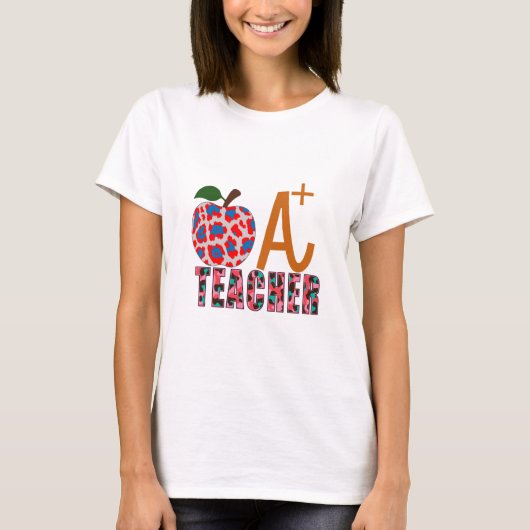 Teacher Art Apple A Plus Teacher T-shirt (Voorkant)