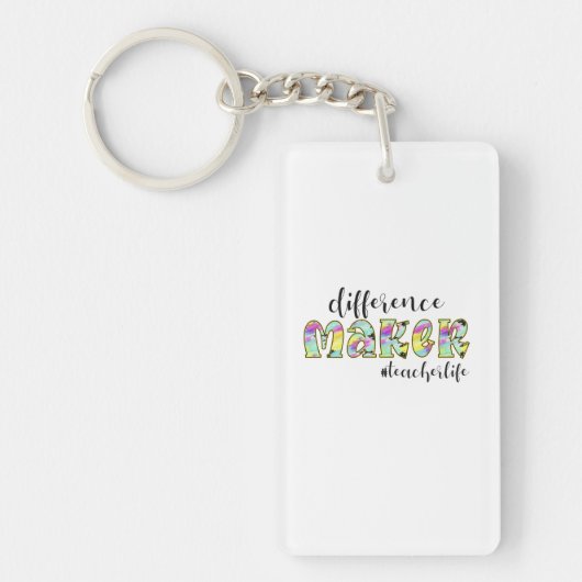 Teacher Art Difference Make Teacher Life Sleutelhanger (Voorkant)