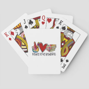 Teacher Art Peace Love Reading Pokerkaarten