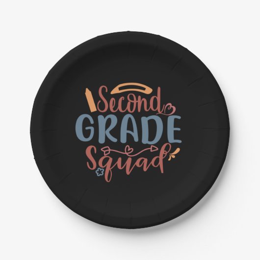 Teacher Art Second Grade Squad Papieren Bordje (Voorkant)