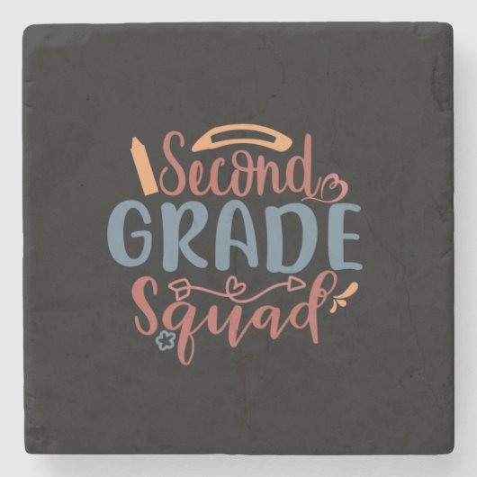 Teacher Art Second Grade Squad Stenen Onderzetter (Voorkant)