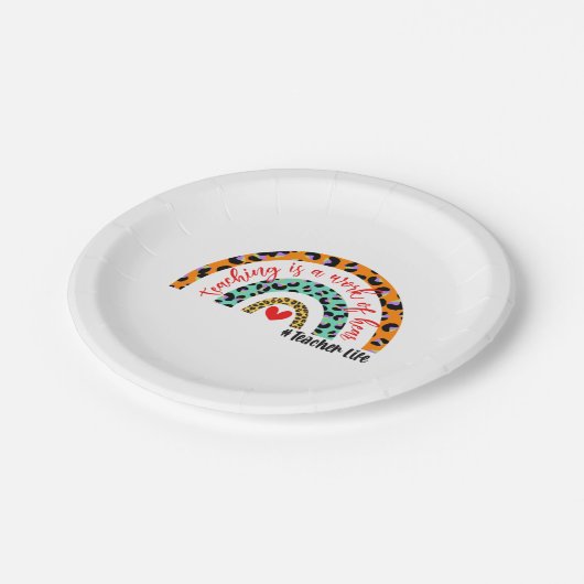 Teacher Art Teaching Is A Work Of Heart Papieren Bordje (Gekanteld)