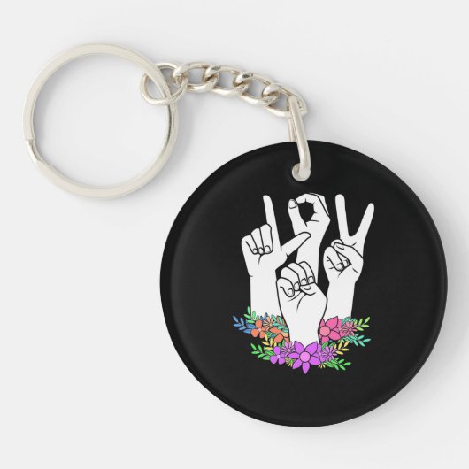 Teacher ASL Hand Sign Sleutelhanger (Voorkant)