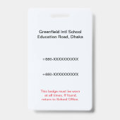 Teacher Badge | Assistant ID – School Staff (Achterkant)