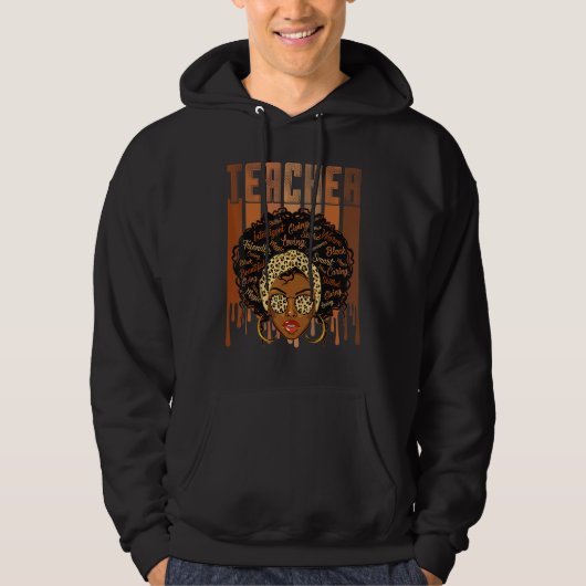 Teacher Black History Month African American Melan Hoodie (Voorkant)