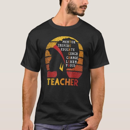 Teacher Black History Month Afro African Prde Men  T-shirt (Voorkant)