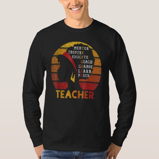 Teacher Black History Month Afro African Prde Men  T-shirt (Voorkant)