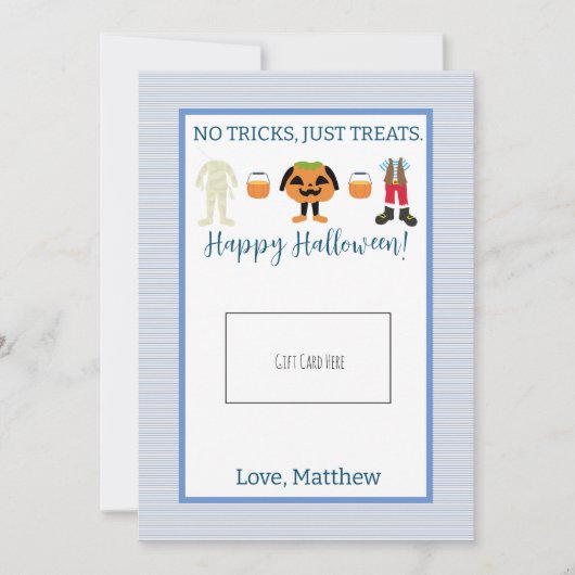 Teacher Blue Halloween Gift Kaart Houder (Voorkant)