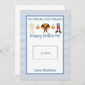 Teacher Blue Halloween Gift Kaart Houder (Voorkant / Achterkant)