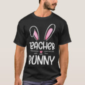 Teacher Bunny Happy Easter Day Men Women Matching  T-shirt (Voorkant)