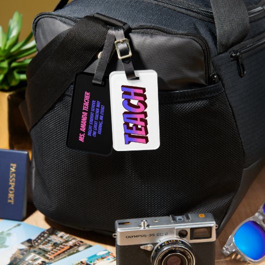 Teacher Cartoon Style Gepersonaliseerde Bagagetas  Bagagelabel (Voorkant /achterkant)