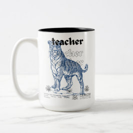 Teacher Ceramic Mug - Planting Seeds of Knowledge, Tweekleurige Koffiemok