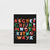 Teacher Christmas Alphabet Back To School Holiday  Kaart (Voorkant)