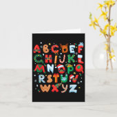 Teacher Christmas Alphabet Back To School Holiday  Kaart (Gele Bloem)