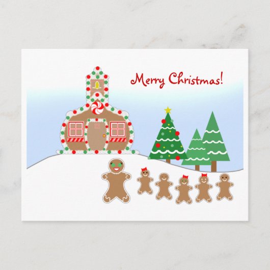 Teacher Christmas Briefkaart - Gingerbread Scene (Voorkant)