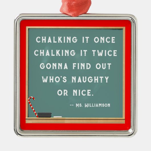 Teacher Christmas Collectible Metalen Ornament (Voorkant)