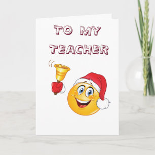 **TEACHER** CHRISTMAS EMJOI SAYS-MERRY CHRISTMAS FEESTDAGEN KAART