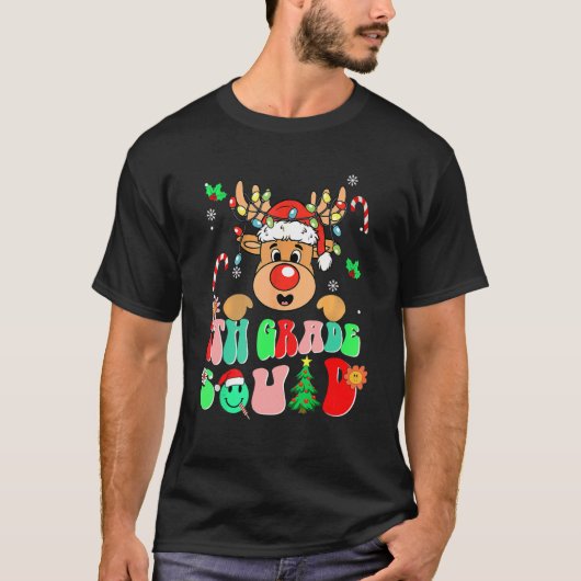 Teacher Christmas Funny 7th Grade Squad Reindeer G T-shirt (Voorkant)